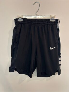 Nike Black Athletic Shorts with White Swoosh